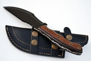 1095 Black Powder Coated Steel Tracker Knife Black & Brown Micarta Hunting Skinning Custom Knives with Leather Sheath