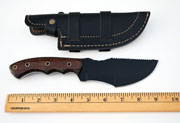 1095 Black Powder Coated Steel Tracker Knife Black & Brown Micarta Hunting Skinning Custom Knives with Leather Sheath