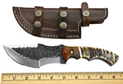 D2 Tracker Hunting Knife Large Knives Survival Skinning Hammered Sheath Steel