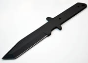 1095 High Carbon Steel Modern Tanto Tactical Knife Blank Blade Hunting Skinning Skinner 1095HC Black Powder Coated