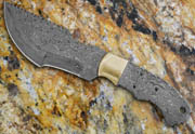 Tracker Damascus Knife Blank Blade with Brass Bolster Hunting Skinning Skinner