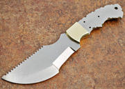 Tracker D2 D-2 Steel Large Knife Custom Knives Blades Blanks Hunting Brass Guard